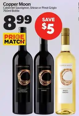 Calgary Co-op Copper Moon Cabernet Sauvignon, Shiraz or Pinot Grigio offer