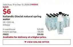 Costco Icelandic Glacial natural spring water offer