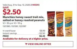 Costco Munchies honey sweet trail mix offer