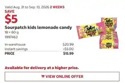 Costco Sourpatch kids lemonade candy offer