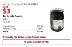 Costco Tartufata Sauce offer