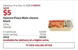 Costco Salerno Pizza-Mate cheese block offer