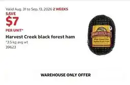 Costco Harvest Creek black forest ham offer