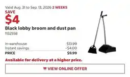 Costco Black lobby broom and dust pan offer