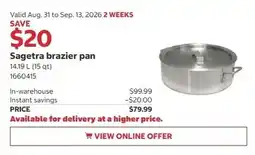 Costco Sagetra braizer pan offer