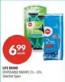 Shoppers Drug Mart Life Brand disposable razors offer