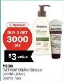 Shoppers Drug Mart Aveeno overnight cream or lotions offer