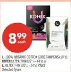 Shoppers Drug Mart Kotex ultra thin tampons or pads offer