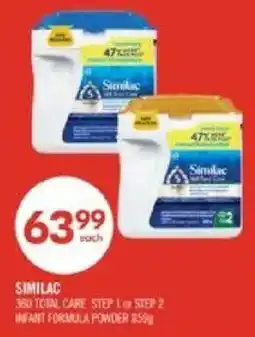 Shoppers Drug Mart Similac 360 Total Care Step 1 or Step 2 Infant Formula Powder offer
