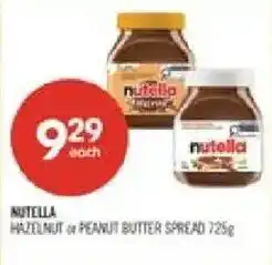 Shoppers Drug Mart Nutella hazelnut or peanut butter spread offer