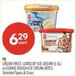 Shoppers Drug Mart PC cream first loads of ice cream or cookie dough ice cream bites offer