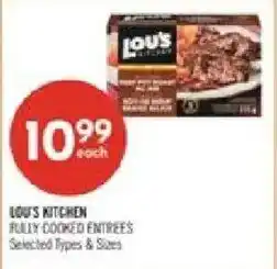 Shoppers Drug Mart Lou's kitchen fully cooked entrees offer