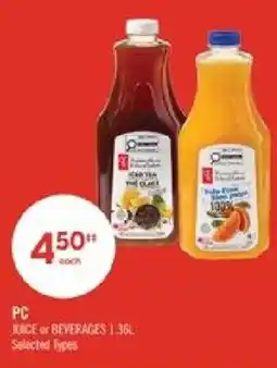 Shoppers Drug Mart PC juice or beverages offer
