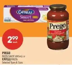 Shoppers Drug Mart Prego pasta sauce or Catelli pasta offer