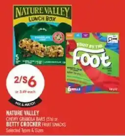 Shoppers Drug Mart Nature Valley chewy granola bars or betty crocker fruit snacks offer