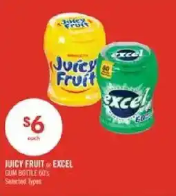 Shoppers Drug Mart Juicy Fruit & Excel Gum Bottle 60's offer