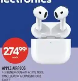 Shoppers Drug Mart Apple AirPods 4th Generation with Active Noise Cancellation & Charging Case offer