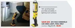 Canadian Tire DeWalt 20V MAX handheld LED area light offer