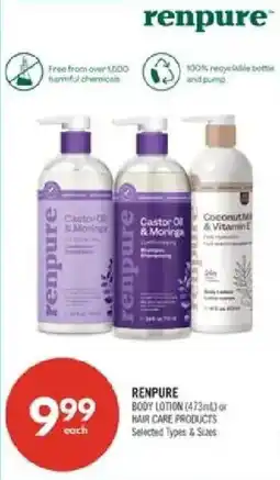 Shoppers Drug Mart Renpure body lotion or hair care products offer