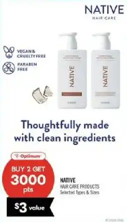 Shoppers Drug Mart Native hair care products offer