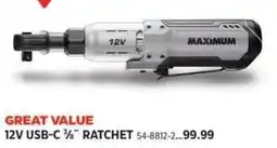 Canadian Tire Maximum 12v usb-c 3/8" ratchet offer