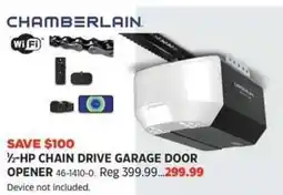 Canadian Tire Chamberlain 1/2-hp chain drive garage door opener offer