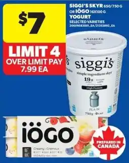 Real Canadian Superstore Siggis skyr yogurt offer