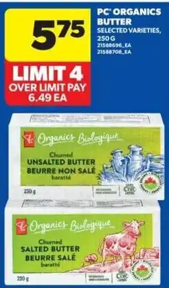 Real Canadian Superstore PC Organics butter offer