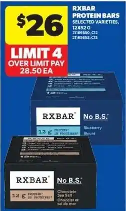 Real Canadian Superstore Rxbar protein bars offer