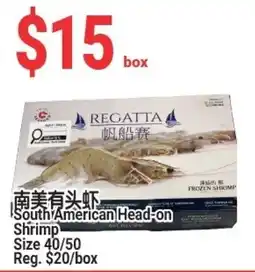 SunFood Supermarket Regatta south american head-on shrimp offer