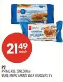 Shoppers Drug Mart PC prime rib, sirloin or blue menu angus beef burgers offer