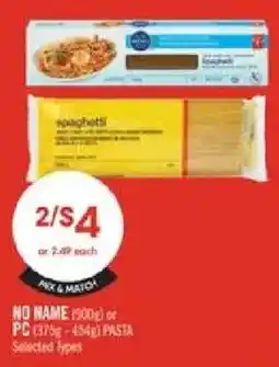 Shoppers Drug Mart No Name pasta offer