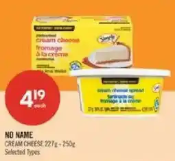 Shoppers Drug Mart No Name cream cheese offer