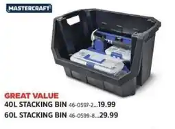 Canadian Tire Mastercraft stacking bin offer