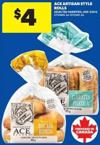 Ace artisan style rolls