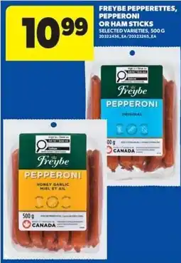 Real Canadian Superstore Freybe pepperettes, pepperoni or ham sticks offer