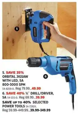 Canadian Tire Mastercraft orbital jigsaw with led offer