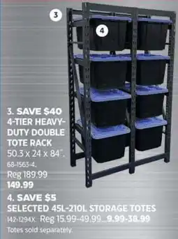 Canadian Tire 4-tier heavy-duty double tote rack offer