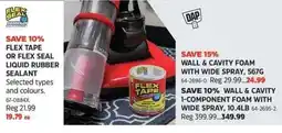 Canadian Tire Dap wall & cavity foam with wide spray offer