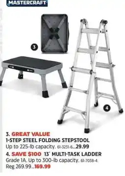 Canadian Tire Mastercraft 1-step steel folding stepstool offer