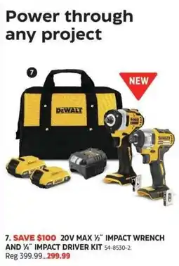 Canadian Tire DeWalt 20V MAX 1/2" impact wrench and 1/4" impact driver kit offer