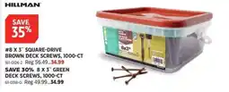 Canadian Tire Hillman #8 x 3" square-drive brown deck screws offer