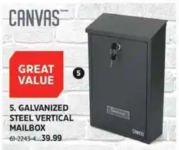 Canadian Tire Canvas galvanized steel vertical mailbox offer