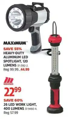 Canadian Tire Maximum heavy-duty aluminum led spotlight offer