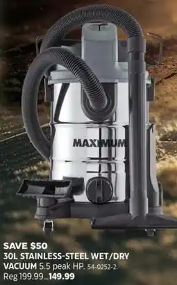 Canadian Tire Maximum 30l stainless-steel wet/dry vacuum offer