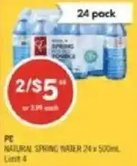 Shoppers Drug Mart PC natural spring water offer