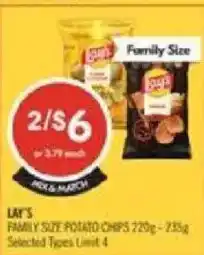 Shoppers Drug Mart Lay's family size potato chips offer
