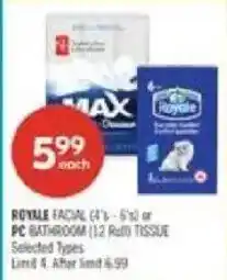 Shoppers Drug Mart Royale facial or pc bathroom tissue offer