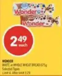 Shoppers Drug Mart Wonder white or whole wheat bread offer