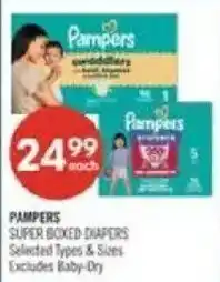 Shoppers Drug Mart Pampers super boxed diapers offer